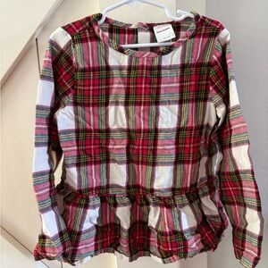Hanna Andersson Red and White Plaid Kids Blouse